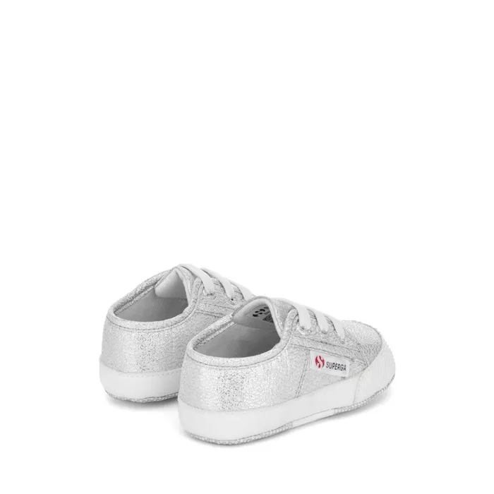 Kids Sneakers Girl 4006 BABY LAME Low Cut GREY SILVER Superga Newborns