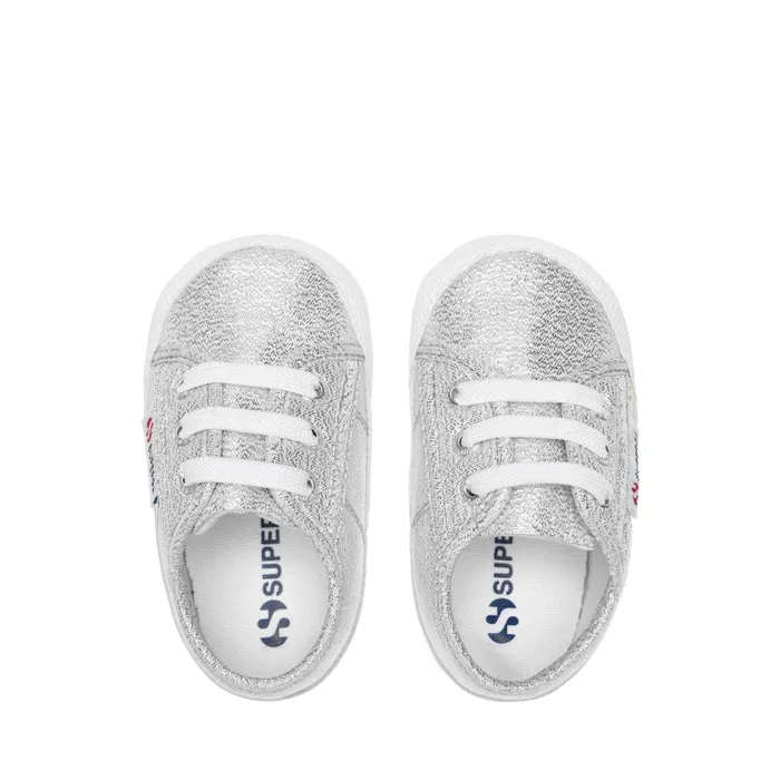 Kids Sneakers Girl 4006 BABY LAME Low Cut GREY SILVER Superga Newborns