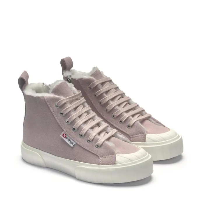 Kids Sneakers Kid Unisex 2696 KIDS STRIPE SUEDE Mid Cut VIOLET HUSHEDFAVORIO Superga Children