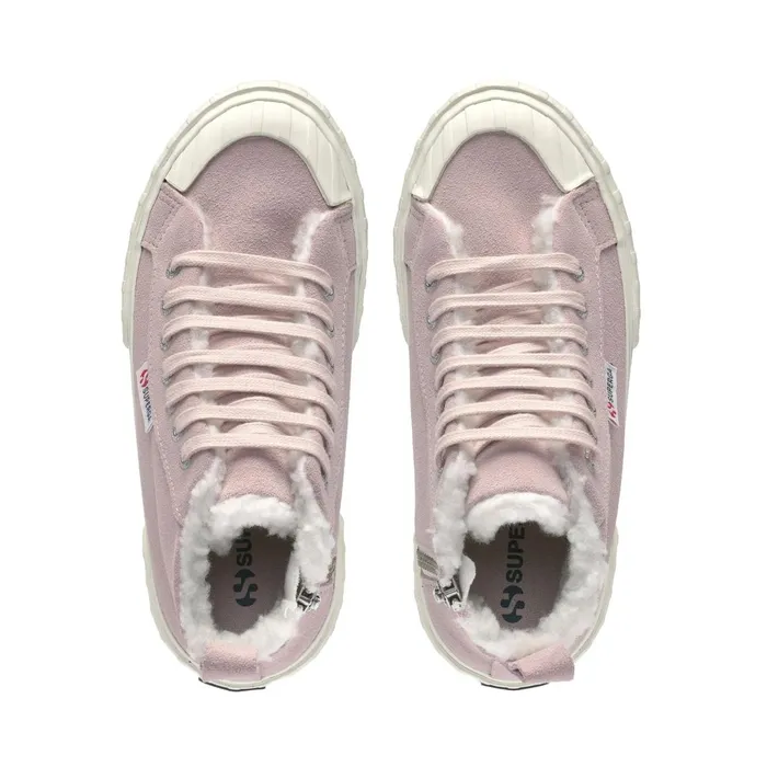 Kids Sneakers Kid Unisex 2696 KIDS STRIPE SUEDE Mid Cut VIOLET HUSHEDFAVORIO Superga Children