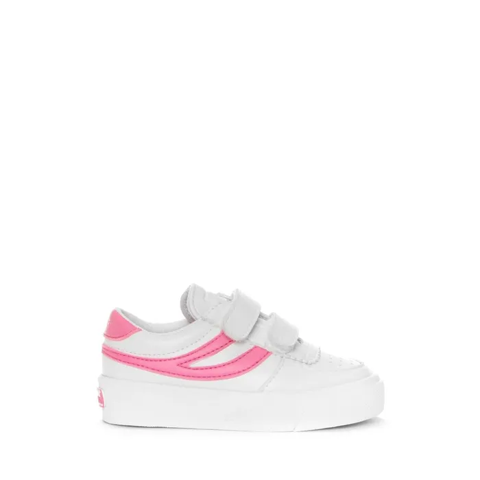 Kids Sneakers Kid Unisex 2846 KIDS SEATTLE STRAPS VEGAN MATERIAL Low Cut WHITENEON PINK Superga Low Cut