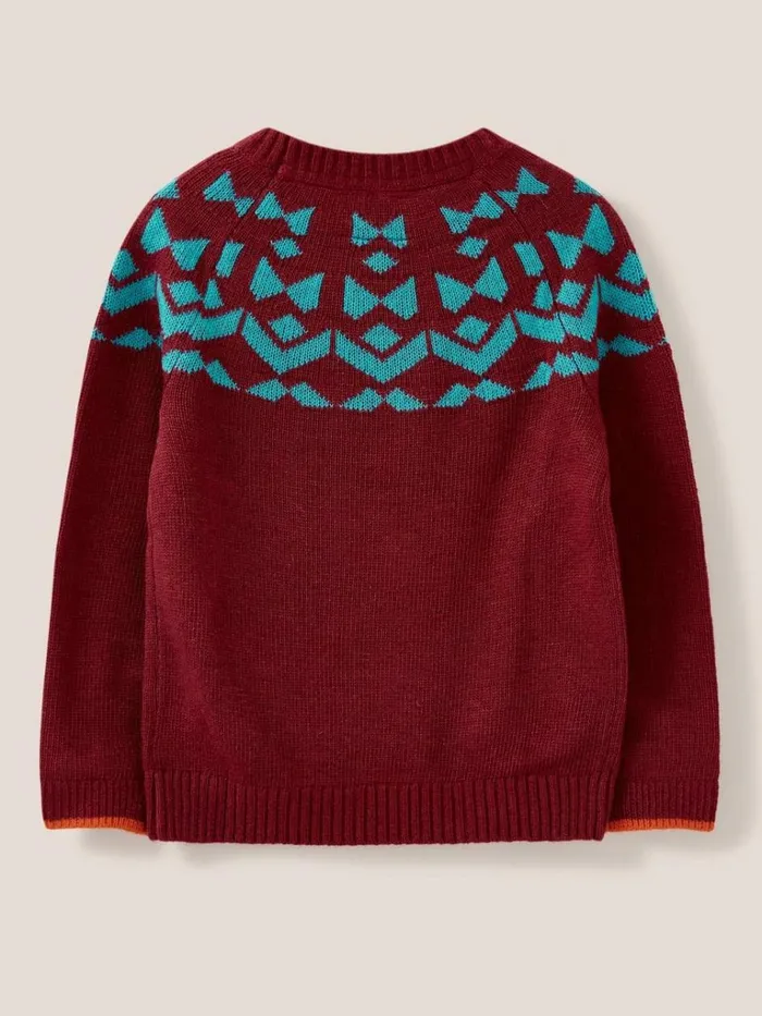 Kids SWEATS White Stuff Geo Fairisle Jumper Red Multi Kids SWEATS White Stuff Geo Fairisle Jumper Red Multi