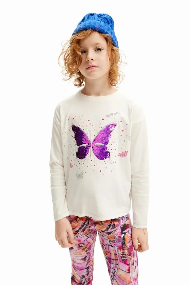 Kids Tshirts And Shirts Desigual Butterfly Print Tshirt