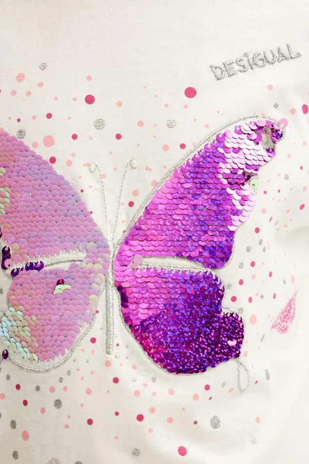 Kids Tshirts And Shirts Desigual Butterfly Print Tshirt
