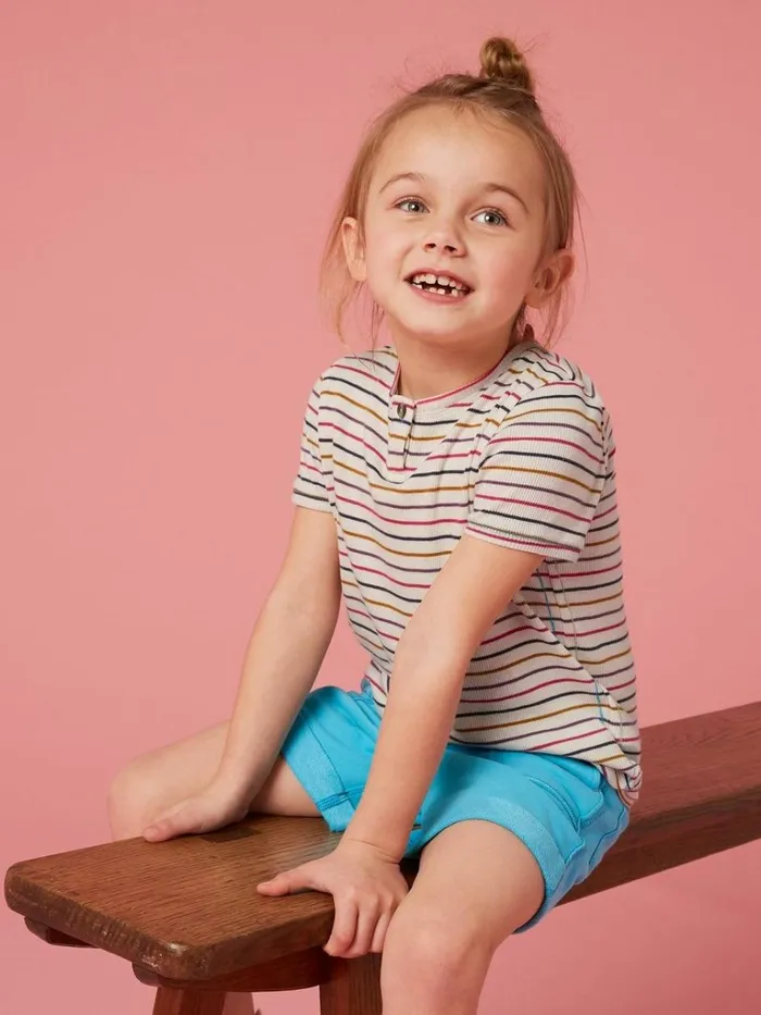 Kids TOPS White Stuff Casey Striped T Shirt Natural Multi Kids TOPS White Stuff Casey Striped T Shirt Natural Multi