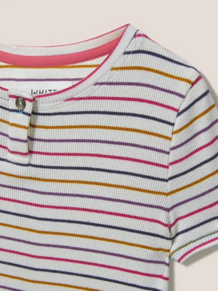 Kids TOPS White Stuff Casey Striped T Shirt Natural Multi Kids TOPS White Stuff Casey Striped T Shirt Natural Multi