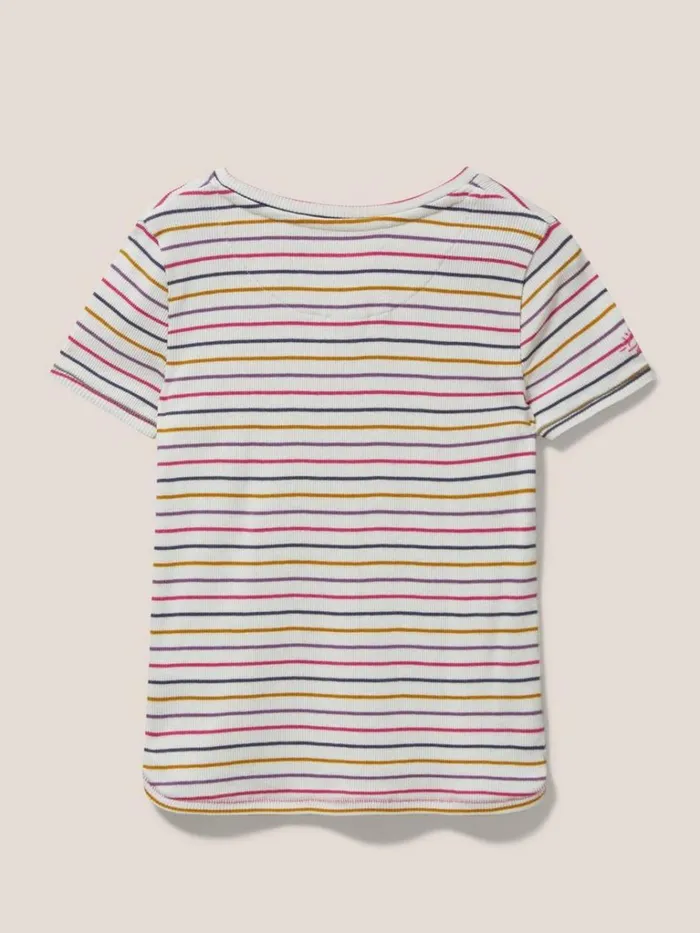 Kids TOPS White Stuff Casey Striped T Shirt Natural Multi Kids TOPS White Stuff Casey Striped T Shirt Natural Multi