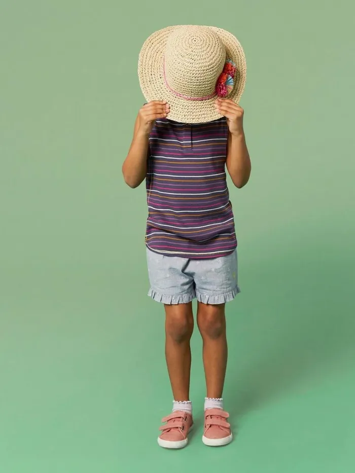 Kids TOPS White Stuff Mini Sherbert Striped Vest Purple Multi