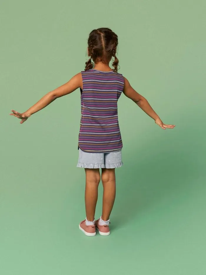 Kids TOPS White Stuff Mini Sherbert Striped Vest Purple Multi Kids TOPS White Stuff Mini Sherbert Striped Vest Purple Multi