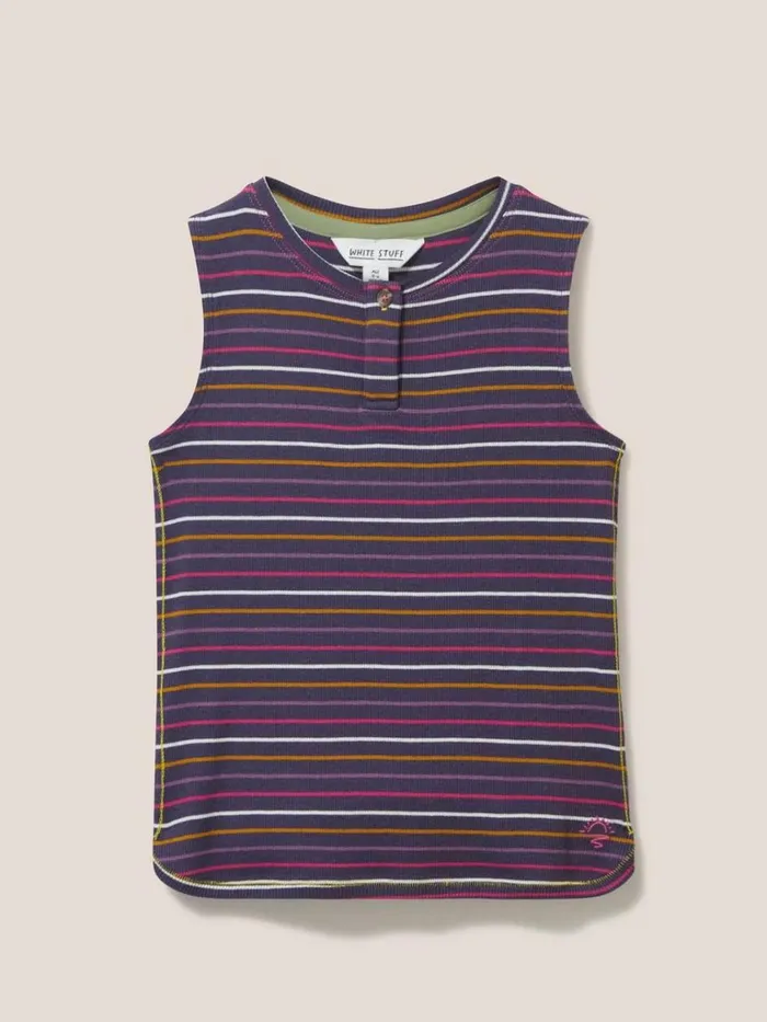 Kids TOPS White Stuff Mini Sherbert Striped Vest Purple Multi Kids TOPS White Stuff Mini Sherbert Striped Vest Purple Multi