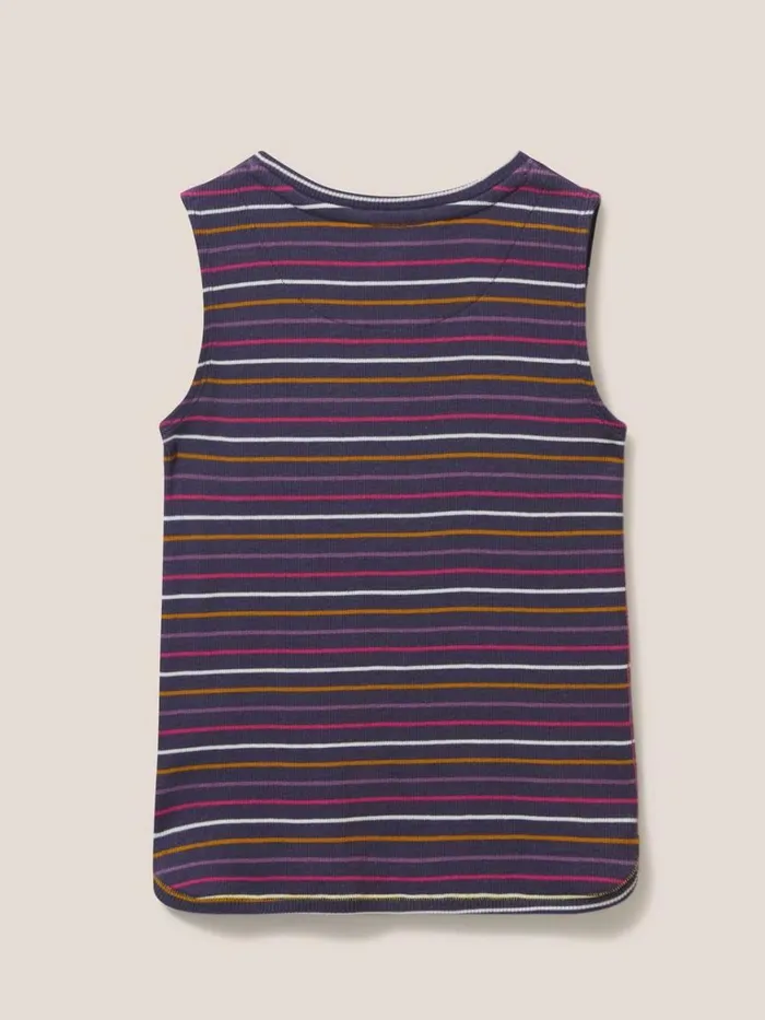 Kids TOPS White Stuff Mini Sherbert Striped Vest Purple Multi Kids TOPS White Stuff Mini Sherbert Striped Vest Purple Multi