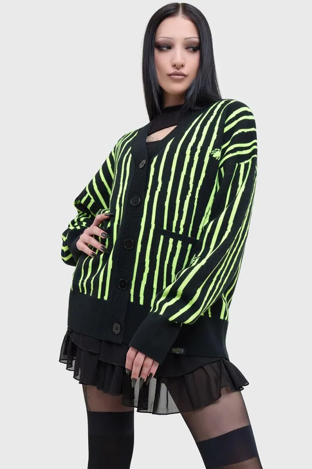 Killstar Cardigans Women Beetlejuice Beetlejuice Beetlejuice Intarsia Cardigan