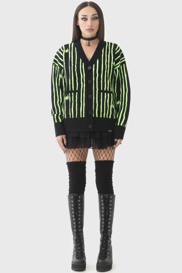 Killstar Cardigans Women Beetlejuice Beetlejuice Beetlejuice Intarsia Cardigan