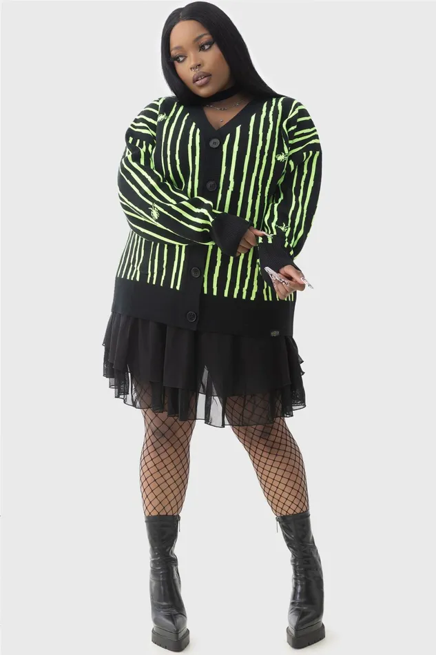 Killstar Cardigans Women Beetlejuice Beetlejuice Beetlejuice Intarsia Cardigan