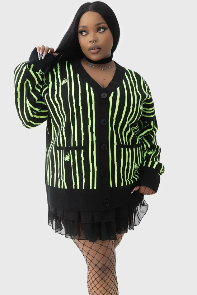 Killstar Cardigans Women Beetlejuice Beetlejuice Beetlejuice Intarsia Cardigan