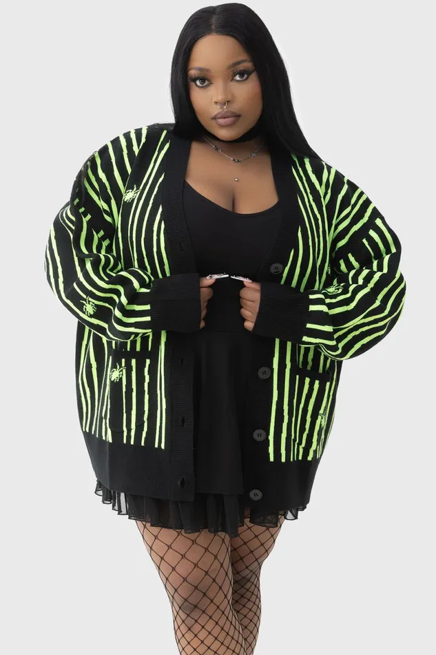 Killstar Cardigans Women Beetlejuice Beetlejuice Beetlejuice Intarsia Cardigan
