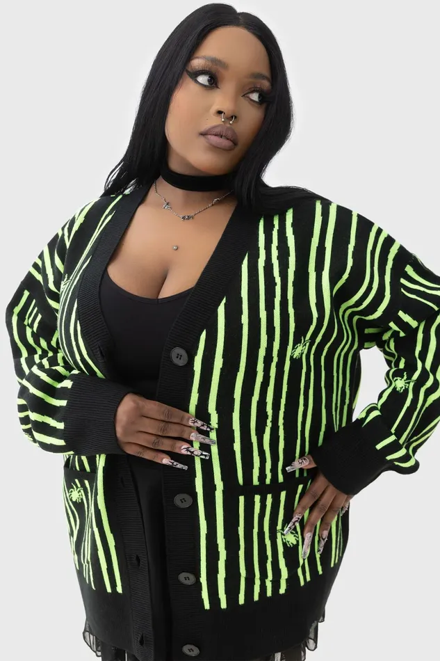 Killstar Cardigans Women Beetlejuice Beetlejuice Beetlejuice Intarsia Cardigan