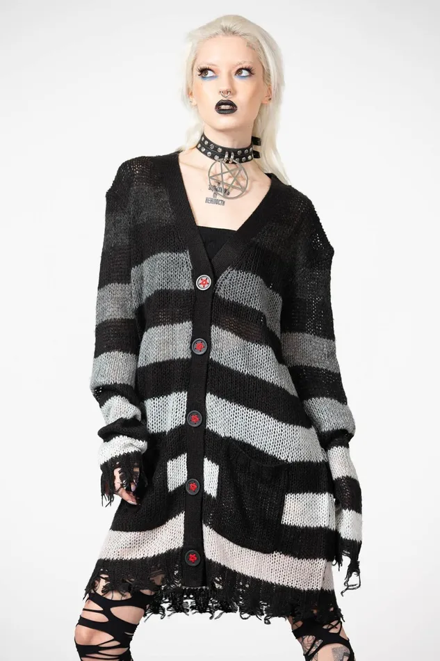 Killstar Cardigans Women Stripe Of Evil Cardigan