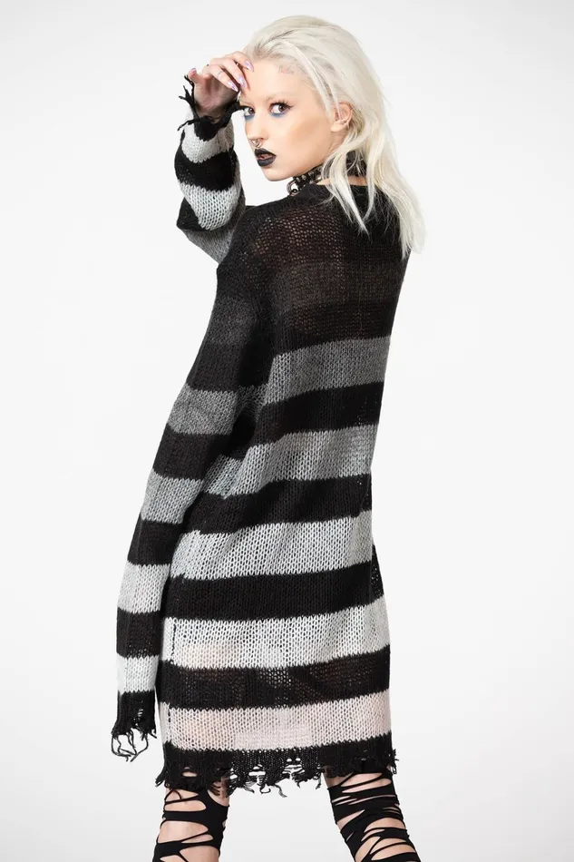 Killstar Cardigans Women Stripe Of Evil Cardigan