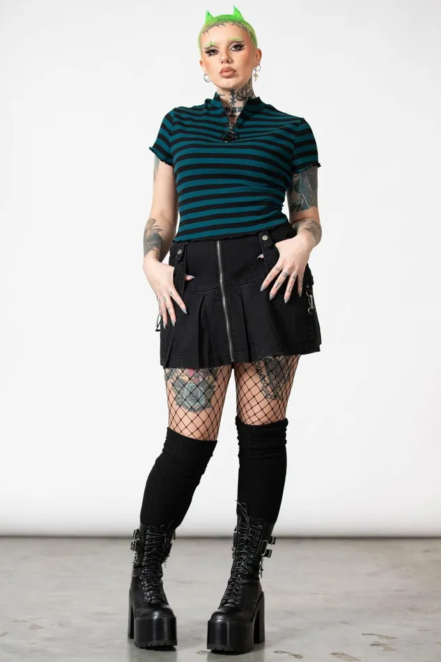 Killstar Crop Women Malkin Crop Top GREEN