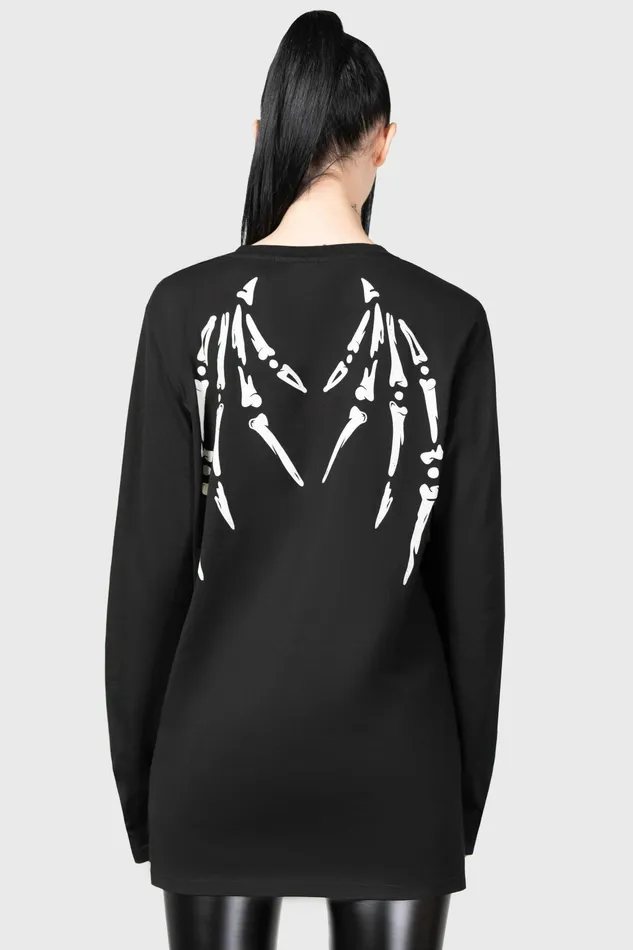 Killstar Graphic Tops Men Batbone Long Sleeve Top