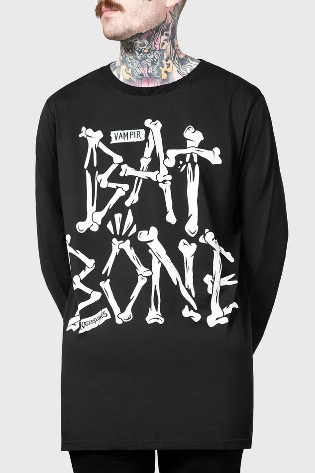 Killstar Graphic Tops Men Batbone Long Sleeve Top