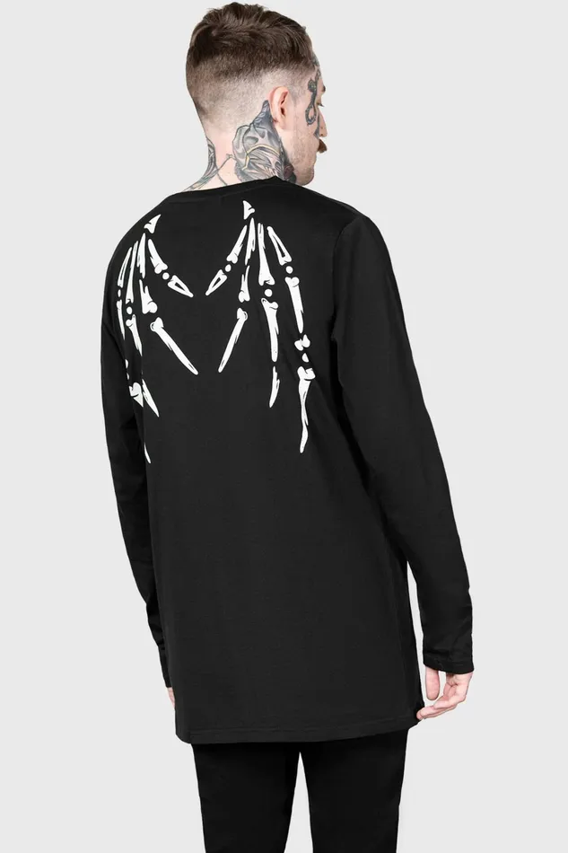 Killstar Graphic Tops Men Batbone Long Sleeve Top