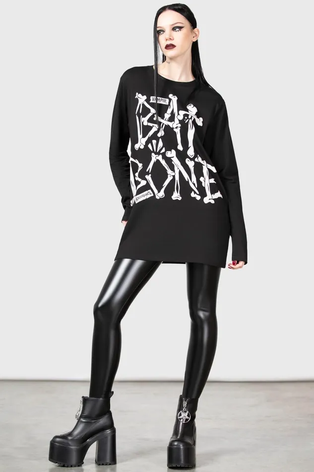 Killstar Graphic Tops Men Batbone Long Sleeve Top