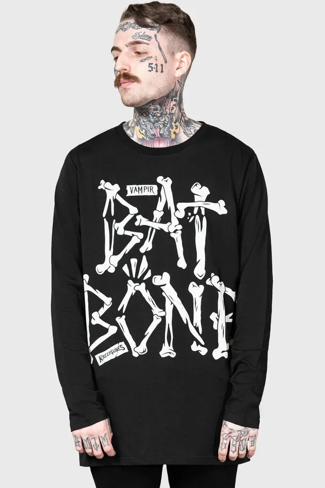 Killstar Graphic Tops Men Batbone Long Sleeve Top