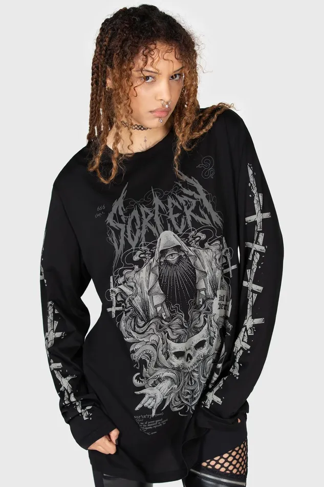 Killstar Graphic Tops Men Sorcery Long Sleeve Top