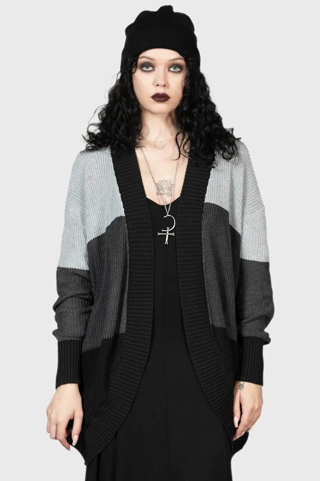 Killstar Knitwear Men January Mist Cardigan
