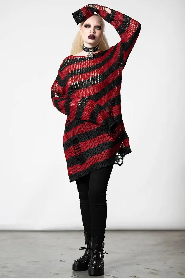 Killstar Knitwear Men Total Horror Knit Sweater