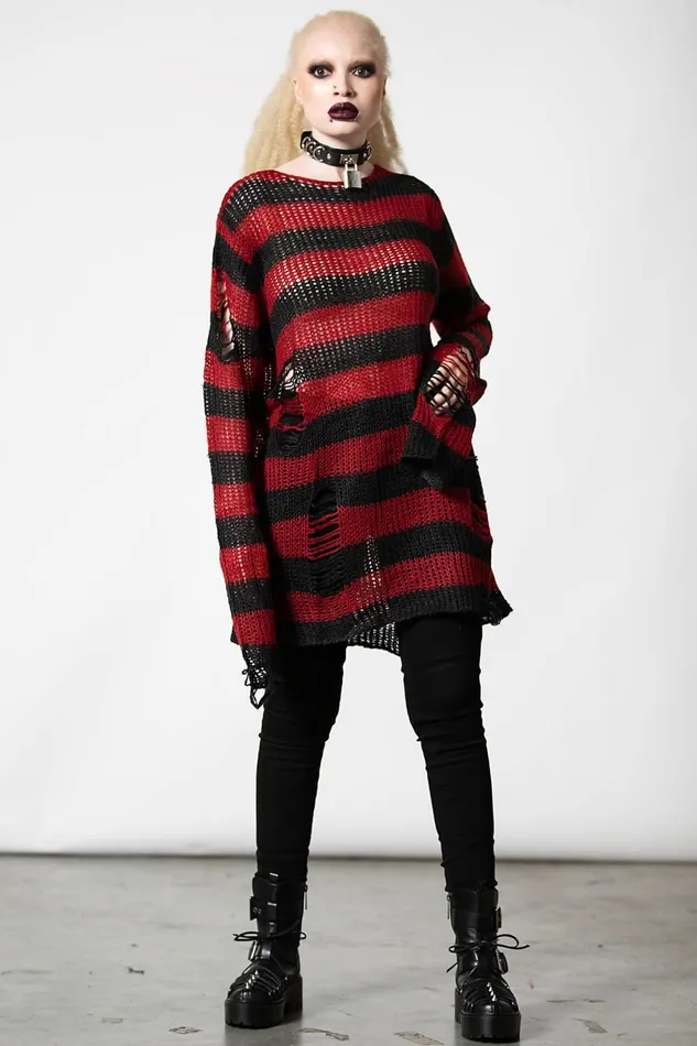 Killstar Knitwear Men Total Horror Knit Sweater