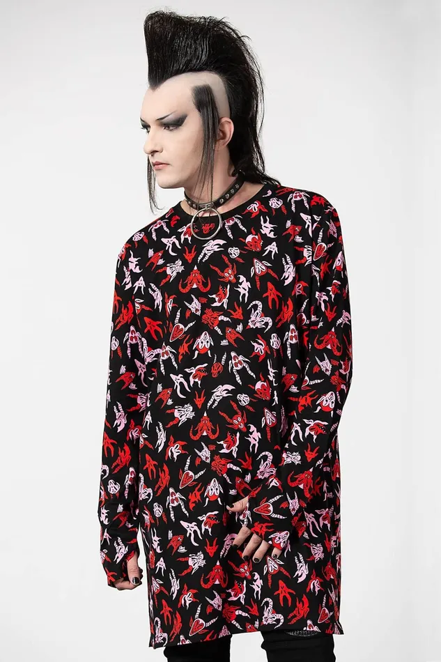 Killstar Long Sleeves Men Demoniac Long Sleeve Top