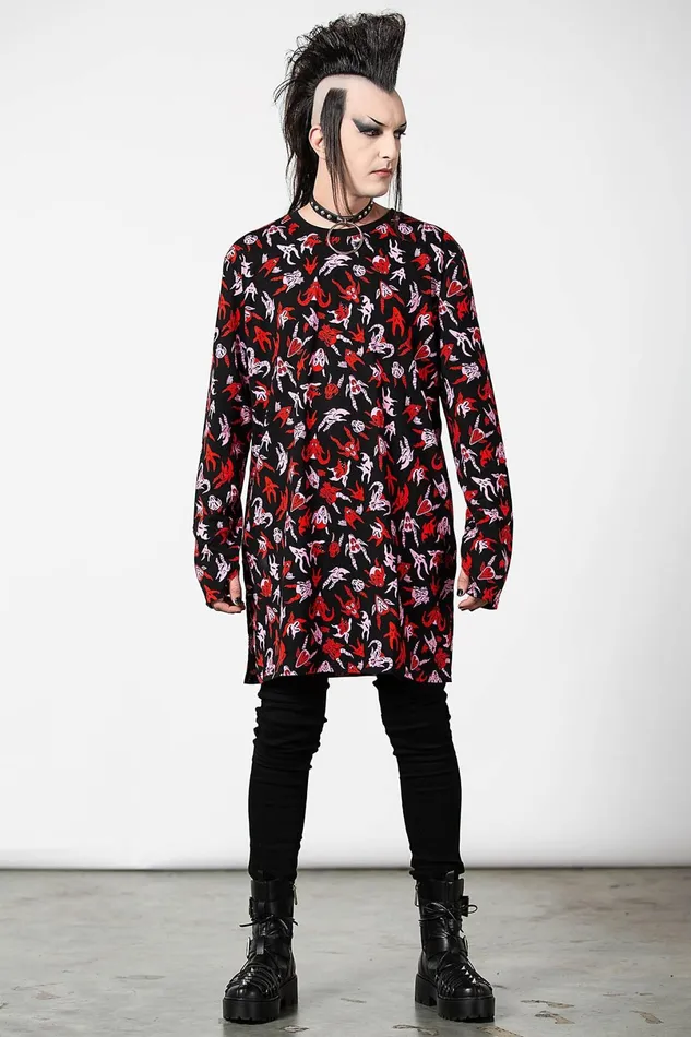 Killstar Long Sleeves Men Demoniac Long Sleeve Top