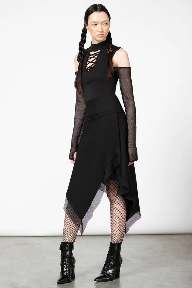 Killstar Long Sleeves Women Dark Half Long Sleeve Top