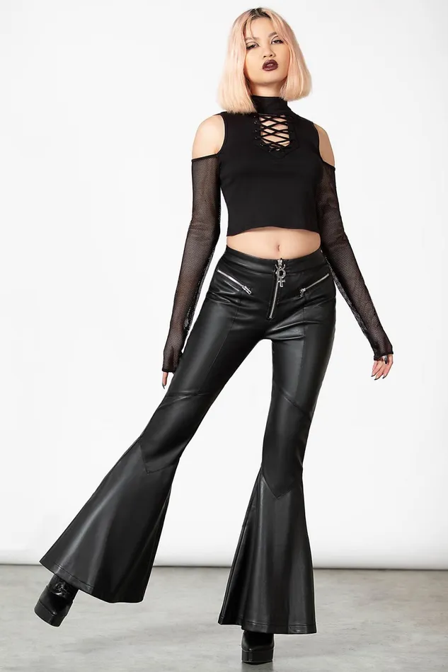 Killstar Long Sleeves Women Dark Half Long Sleeve Top