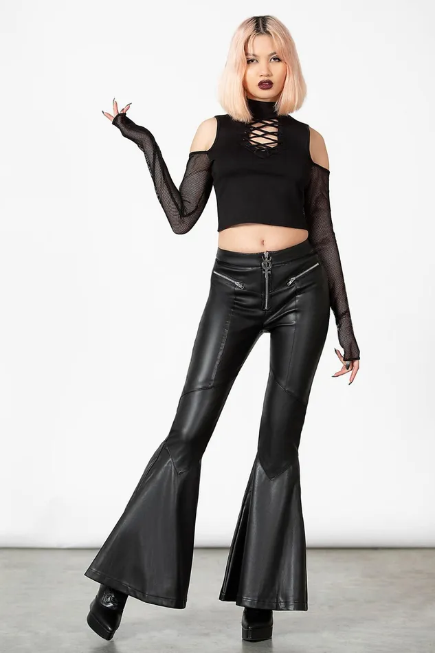 Killstar Long Sleeves Women Dark Half Long Sleeve Top