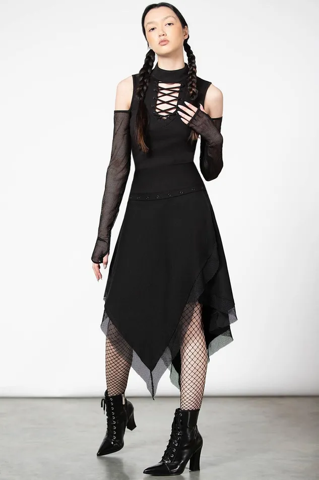 Killstar Long Sleeves Women Dark Half Long Sleeve Top