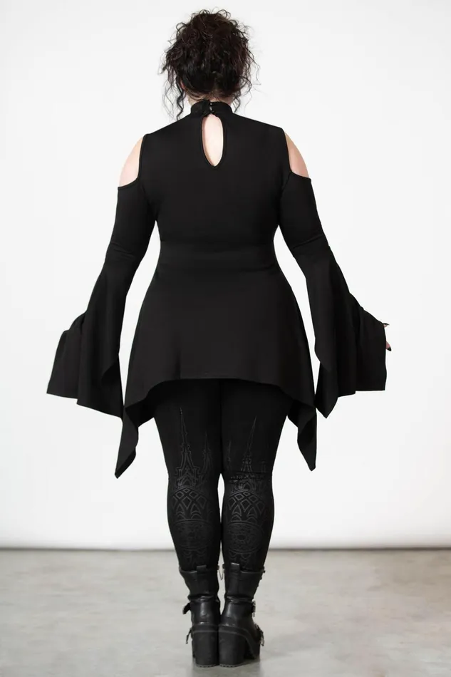 Killstar Long Sleeves Women Moonshine Cold Shoulder Top