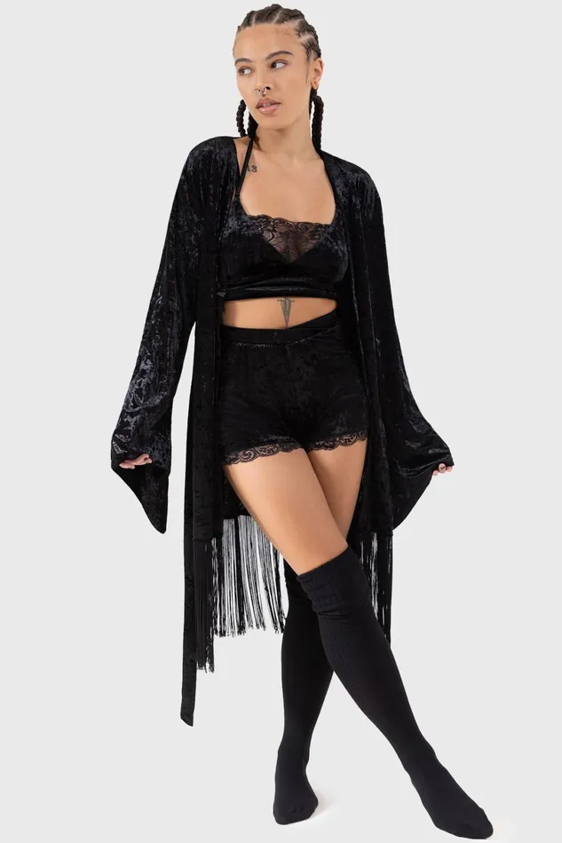 Killstar Loungewear Women Burnt Obsidian Robe