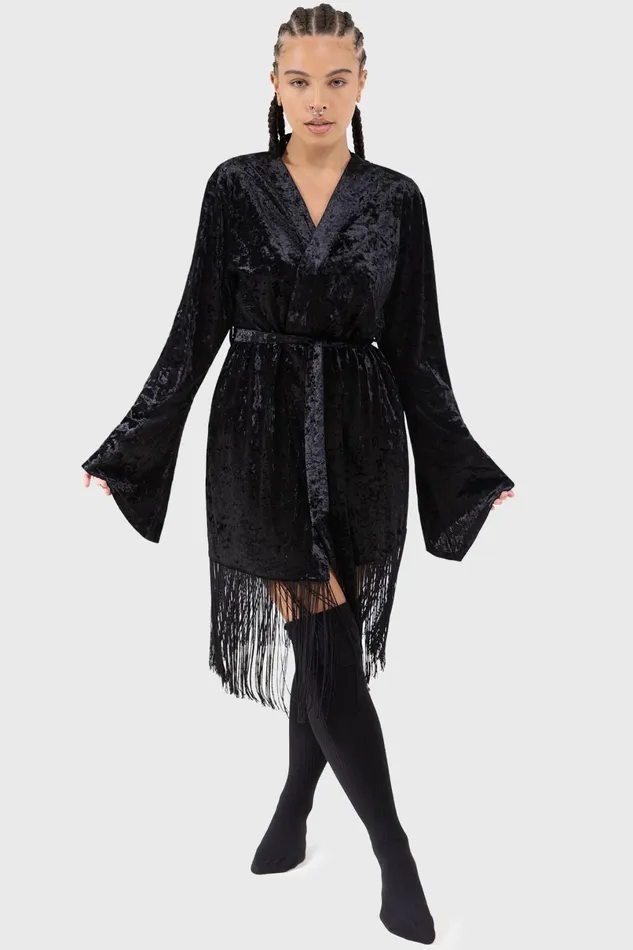 Killstar Loungewear Women Burnt Obsidian Robe