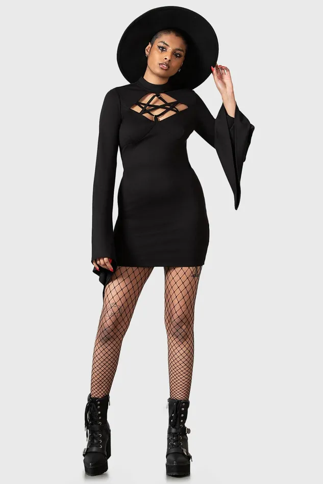Killstar Mini Women Witchural Long Sleeve Dress