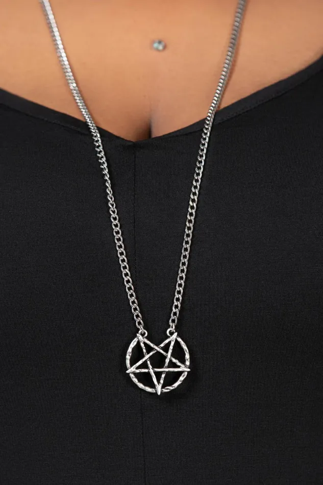 Killstar Necklaces Women Broken Seal Pentagram Necklace