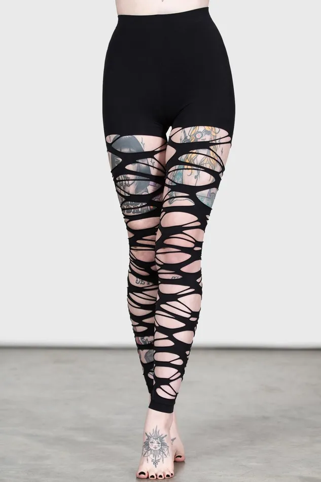 Killstar Socks and Tights Women Carved Up Slashed Tights