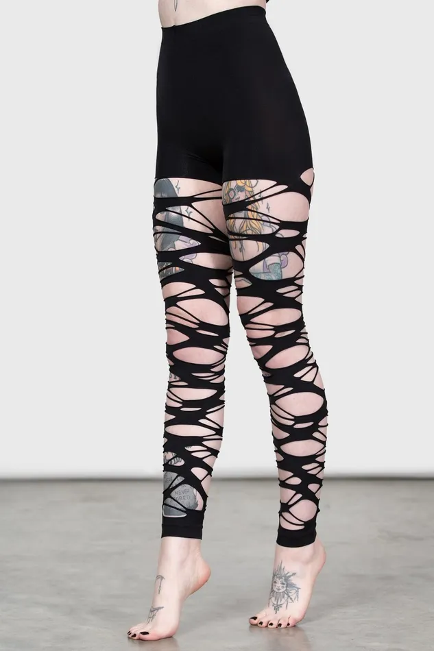 Killstar Socks and Tights Women Carved Up Slashed Tights
