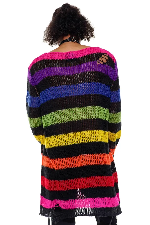 Killstar Sweaters Women Over The Rainbow Knit Sweater