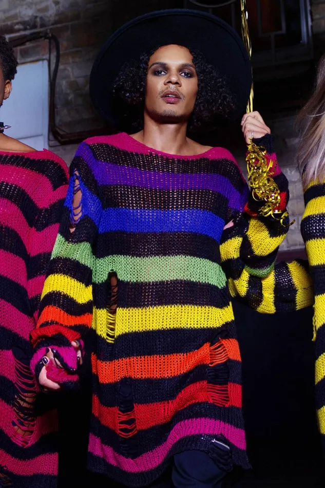 Killstar Sweaters Women Over The Rainbow Knit Sweater