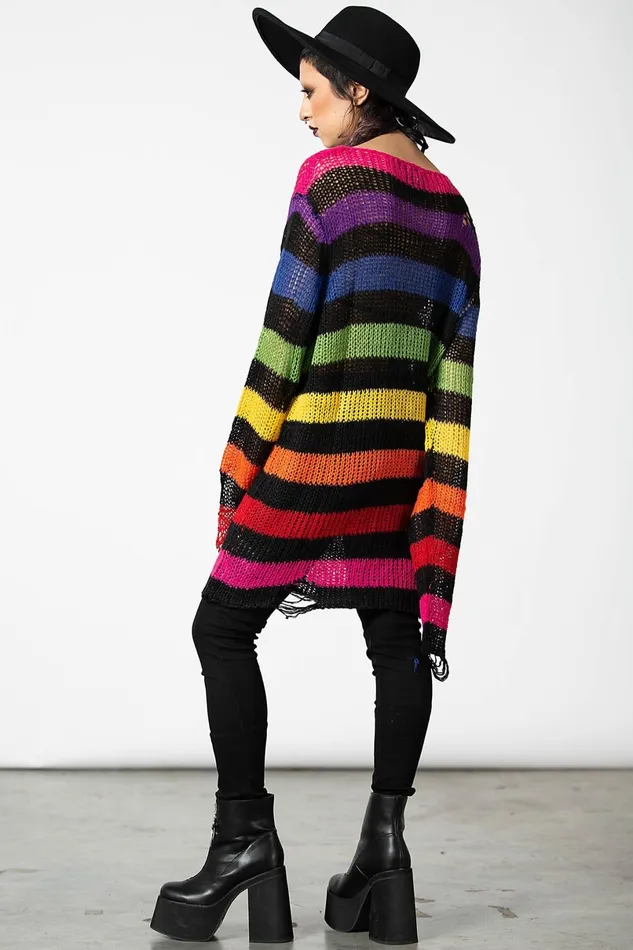 Killstar Sweaters Women Over The Rainbow Knit Sweater
