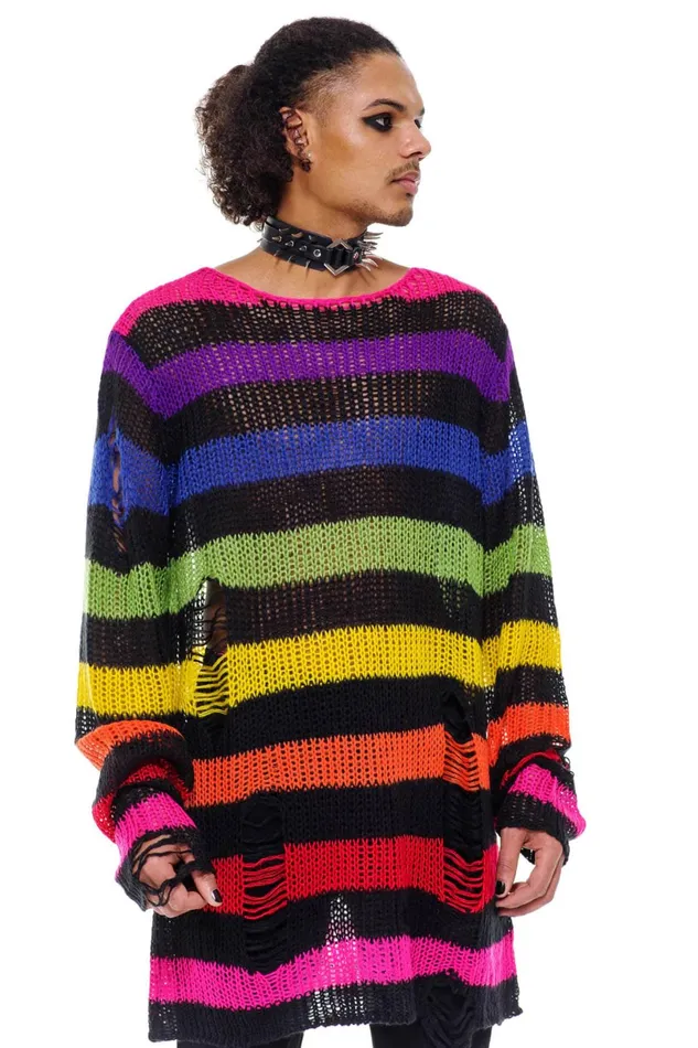Killstar Sweaters Women Over The Rainbow Knit Sweater